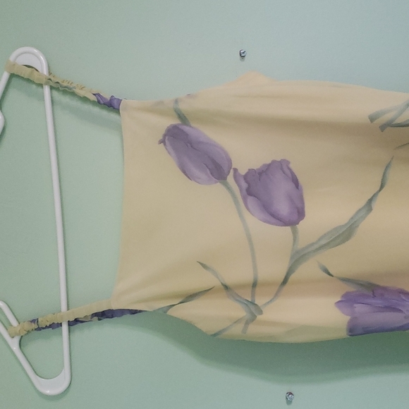 Vintage Yellow Floral Midi Dress - Picture 2 of 5